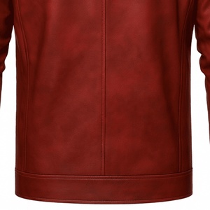 OEM Custom Vintage Winter Dyed Mandarin Collar Zipper Front Mens Red <b>pilot</b> Sporty Leather Bomber <b>Jacket</b> Waterproof Windproof - Product Image 6