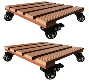 Soporte para Macetas de Madera Natural Sólida con Ruedas, Base Rodante para Plantas, Hecho en Vietnam - Product Image 6