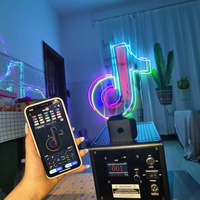 Proyektor Laser Animasi Mini RGB 5W Kompatibel IOS Android Nirkabel APP Lampu Kubus Laser 3D Sumber Sinar LED