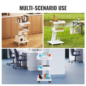 Carrito de Laboratorio Móvil de Metal de 3 Niveles con Enchufe Integrado, Carrito de Clínica con Ruedas Giratorias para Aplicaciones de Biología - Product Image 2