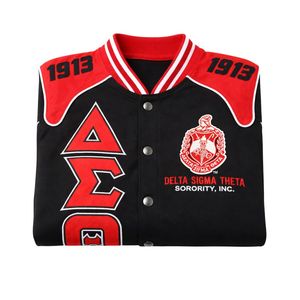 Delta Sigma Theta Black Racing Twill Jacket for Women Comfortable Fit Premium Fabric Greek Sorority Apparel Casual Wear - Product Image 6