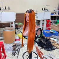 Tendance chaude perruques sans colle cheveux humains avant de lacet produits de cheveux vietnamiens bruts os cheveux raides avant de lacet perruque