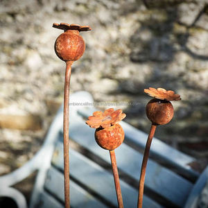 Estacas decorativas de metal para jardín, para paisajismo de césped al aire libre, estacas de hierro resistentes al óxido para soporte de plantas, para decoración del jardín del hogar - Product Image 1