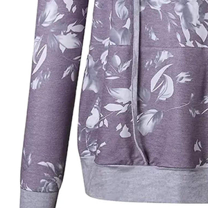 Sudadera con Capucha para Mujer, Estampado Floral, Manga Larga, Tejido de Poliéster, Transpirable, con Bolsillos, para Otoño - Product Image 6