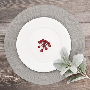 Set di 6 tovagliette rotonde in tessuto spesso da 15 pollici, grigie, intrecciate, per tavolo da pranzo, 6 pollici (Grigio 6) - Product Image 2