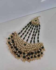 Accessoires capillaires traditionnels Pasa, bijoux de mariage multicouches plaqués or antique avec perles de cristal pour mariée - Product Image 5