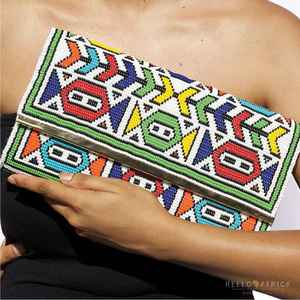 Pochette artisanale multicolore en perles, sac à main à cadre métallique, pochette de soirée, sac à main pour femme, pour mariage, fête, bal de promo, portefeuille rigide, accessoire de mariée - Product Image 4