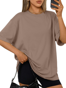 Camiseta de algodón grueso personalizada estilo streetwear, lisa, oversize, con hombros caídos, para hombre y mujer, de corte holgado. - Product Image 2