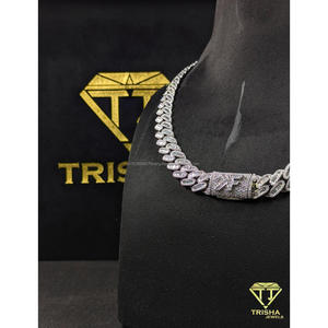 Cadena cubana premium con incrustaciones de diamantes VVS Moissanite, plata de ley 925, collar hip hop para hombre y mujer de Trisha Jewels - Product Image 6