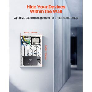Kit Scatola di Gestione Cavi da Incasso a Parete da 20 Pollici per Strutture Multimediali con Accessori Cablati - Product Image 2