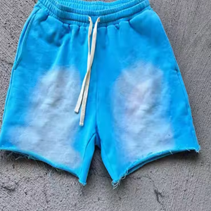 Shorts Streetwear 2026 100% Terylene Infroissable, Coton Lavé Effet Monkey, Motif Léopard Sublimé, Décoration de Poche, Personnalisable - Product Image 2
