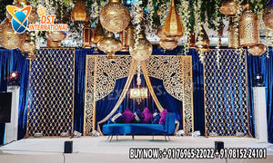 Mesmerizing Candle <b>Frame</b> For Australian Wedding Stage Lavish Reception Stage Backdrop Candle Wall Luxury Golden Candle <b>Arch</b> USA - Product Image 6