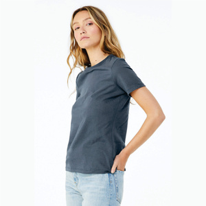 Camisetas Holgadas de Poliéster/Algodón para Mujer, Tallas Grandes, Casuales, Lisas, con Logotipo Personalizado, Transpirables, Ecológicas, de Secado Rápido, Cuello Redondo - Product Image 2