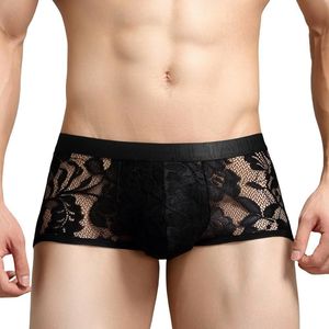 Calzoncillos Boxer Sexys para Hombre, de Color Sólido, Transparentes, de Cintura Media - Product Image 1