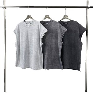 Débardeur Oversize Léger en Coton/Jersey Personnalisé pour l'Été, Style Streetwear, Lavage Acide, Sans Manches, Idéal pour la Salle de Sport et Usage Quotidien - Product Image 1