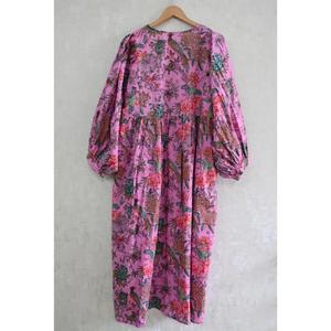 Vestido de Algodón con Estampado Étnico para Mujer, Hecho a Mano, Estilo Boho, Largo, Transpirable y Étnico para Verano - Product Image 5