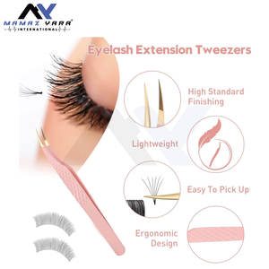 Pince à cils Dolphin professionnelle à pointe en fibre courbée pour isolation des cils, avec poignée diamantée, options de couleurs personnalisées - Product Image 3