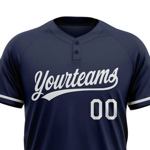 Maillot de baseball et de softball de haute qualité à deux boutons avec logo personnalisé, nouveau design, manches courtes, unisexe, prix de gros - Product Image 3