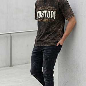 T-shirt unisexe à manches courtes en jersey 100% coton, coupe classique, respirant, style streetwear vintage, avec impression sérigraphique personnalisée et effet délavé à l'acide - Product Image 2