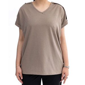 T-shirts pour femmes en coton blanc à col rond et manches courtes, coupe ajustée, 220g, design populaire d'été, bonne qualité, logo personnalisé, vente en gros - Product Image 1