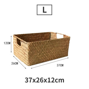 Cesta de Almacenamiento Rectangular de Ratán 30X20X10CM Diseño Minimalista para Organización de Sala de Estar - Product Image 3
