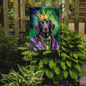 Multicolor King Mardi Gras Flat-Coated Retriever Garden Flag Buzón decorativo y Patio Yard Banner para macizos de flores y jardines - Product Image 2