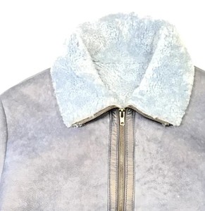 Men's Genuine Leather Shearling <b>Jacket</b> Soft Fur <b>Lined</b> Winter Coat Premium Aviator Biker Style Warm Durable Fashion Wear - Product Image 2