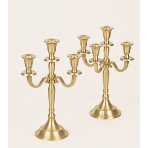 Candelabro de Metal de 5 Brazos, Portavelas Dorado Mate, Centro de Mesa Elegante para Bodas, Fiestas, Hoteles, Banquetes y Eventos - Product Image 3