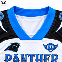 Meilleur ensemble d'uniformes de football américain blanc, bleu, noir – Maillot et pantalon pour équipe, vêtements de sport, entraînement, compétition, tenue de jeu 100 %