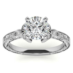 Classic Designer 18k SOLID Gold <b>Ring</b> Round Brilliant Lab Grown Diamond Antique <b>Celtic</b> Knot Engagement <b>Ring</b> For Women And Girls - Product Image 1