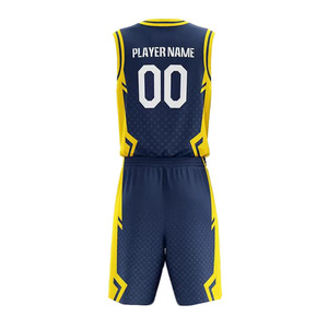 Ensemble d'uniformes de basketball personnalisables, bleu marine, orange, blanc, impression par sublimation, respirant, 100% polyester, maillot d'équipe unisexe pour adultes - Product Image 5