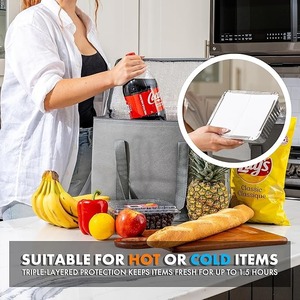 Bolsas de Compras Reutilizables Aisladas, Bolsa de Reparto y Catering para Alimentos Calientes y Fríos, Bolsa Térmica Plegable para Doordash - Product Image 4