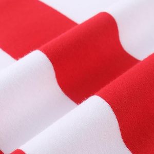 T-shirt pour homme en coton respirant à rayures rouges et blanches, col rond, grande taille |   Chemise décontractée à manches courtes pour un usage quotidien, coupe décontractée - Product Image 6