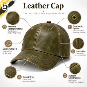Casquette en cuir conçue avec des matériaux de qualité supérieure, ajustement sécurisé et finition raffinée pour des accessoires quotidiens élégants - Product Image 6