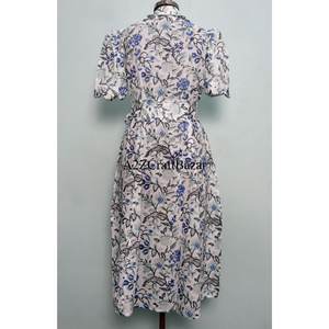 Indian Eco-Friendly Cotton Floral Hand Block Print Handmade V-neck Summer Washable Dress Women Vintage Boho Beach ankle-Length - Product Image 6