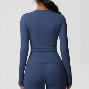 Gym Fitness High Compression Breathable Four-Way Stretch Eco-Friendly Workout Active Clothing for Women <b>Long</b> <b>Sleeved</b> Yoga Set - Product Image 2