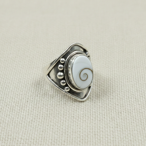 925 Sterling Silver Shiva Eye Shell <b>Ring</b> Rose Yellow Gold Plated Vintage Boho Adjustable <b>Statement</b> <b>Ring</b> Handmade Women Jewelry - Product Image 1