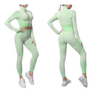 New Women Yoga Set Gym Clothing Female Active Sport Wear Running Fitness Suit Yoga Set Seamless Sport Set - Product Image 5
