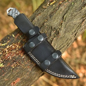 Couteau EDC personnalisable de qualité industrielle en acier au carbone Nordic Forge, avec fourreau en cuir Micarta, lame pleine longueur à pointe clip, OEM - Product Image 5