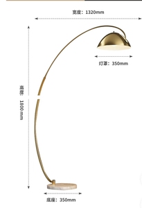 Contemporary Luxury Living LED <b>Floor</b> Lamps Modern Nordic Style Marble Base Arc Shape Night Light golden Finish for <b>Sofa</b> Lighting - Product Image 5
