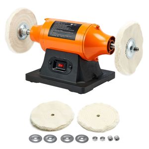 Lucidatrice da banco 220V 3/4HP 8 pollici 3450RPM a velocità singola con 2 ruote in tessuto - Product Image 1