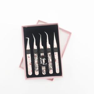 Outils de luxe pour cils, pince à cils professionnelle de qualité supérieure en acier inoxydable, outil d'extension fait main durable à pointe argentée - Product Image 1