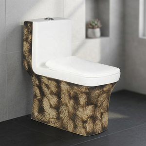 WC monobloc Vistaar Designer à chasse d'eau siphonique en céramique, à double chasse, à poser au sol, pour salle de bain et lavabo de luxe modernes - Product Image 3