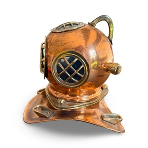 Casco de Buceo Vintage de Cobre y Latón, Miniatura Decorativa Náutica, Casco de Buzo de Aguas Profundas, Decoración Marítima para Estante, Estilo Antiguo, Buceo - Product Image 3
