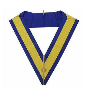 Collier de Maître Maçon Maçonnique 2025 en Or sur Velours Bleu Brodé à la Main – Matière de Qualité Supérieure – Écharpe Maçonnique - Product Image 2