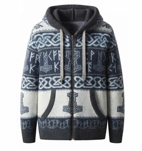 Sudadera con Capucha de Punto para Hombre, 100% Algodón Jersey, Hombros Caídos, Corte Regular, Tejido Grueso, Estilo Urbano Unisex - Product Image 5