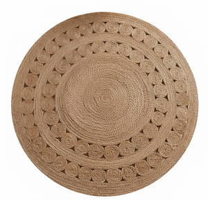Tapis en jute tressé à prix avantageux, salon, chambre à coucher, tapis rond en jute, tapis rond en jute fait à la main, intérieur, fabriqué en Inde - Product Image 4