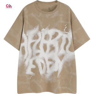 T-shirt délavé à l'acide pour homme 100% coton 250 GSM Coupe oversize Épaules tombantes Logo personnalisé Séchage rapide Respirant - Product Image 4