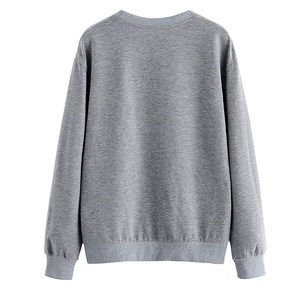 Sudadera de Punto para Mujer, Cuello Redondo, Manga Larga, Talla Grande, Color Sólido, Transpirable, 100% Algodón, para Otoño - Product Image 6