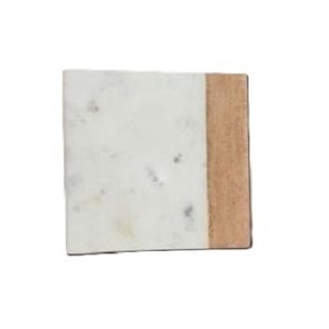 Square Shape Marble & Wood Tea Cup Coffee Drinking <b>Coaster</b> Set Handcrafted <b>White</b> Marble <b>Coaster</b> for Your Drinks by Address Craft - Product Image 1